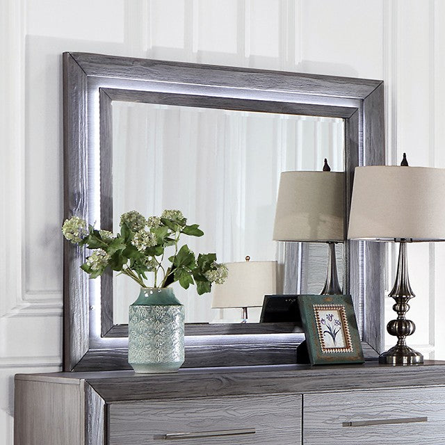 Solid Wood LED Lit Mirrored Dresser