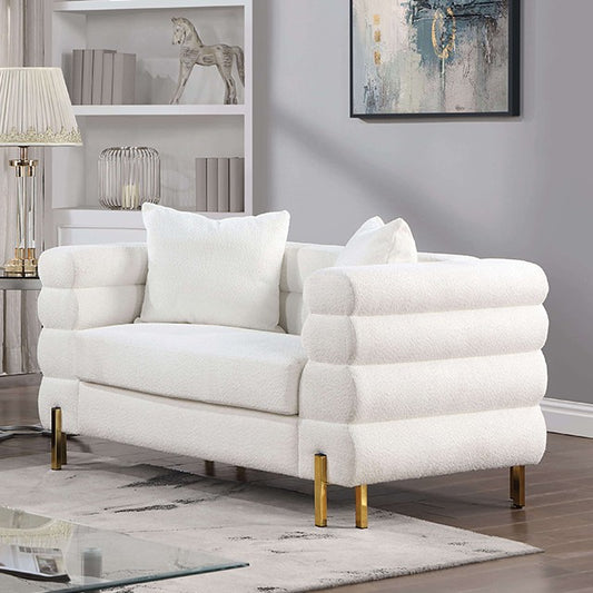 White and Gold Loveseat