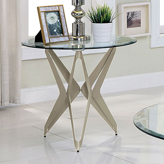 Champagne Glass Top End Table