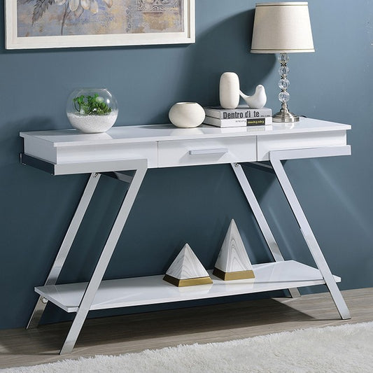 White Chrome Sofa Table