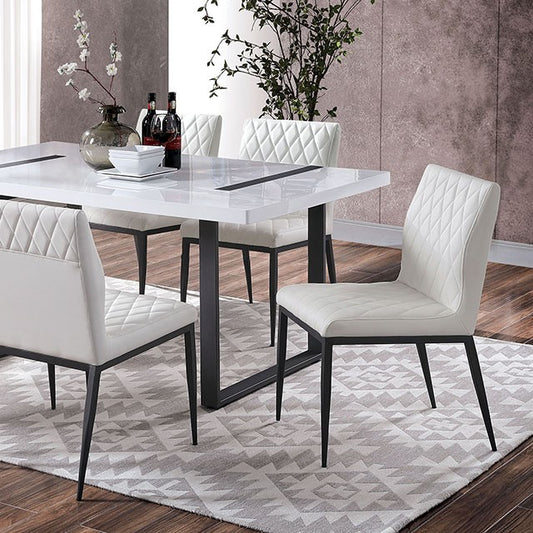 White Metal 7 PC. Dining Set