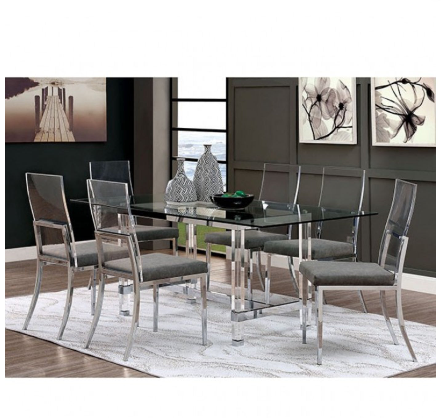 Ghost-style 7 Piece Dining Table