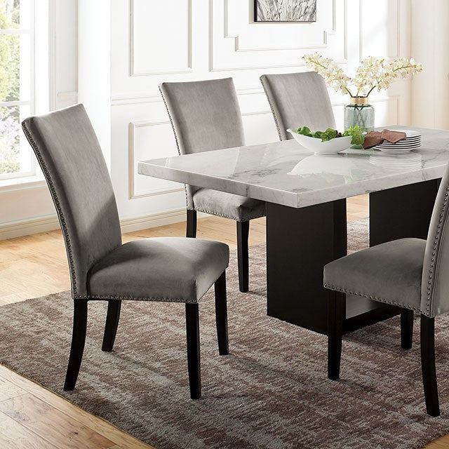 White Marble 7 Piece Dining table