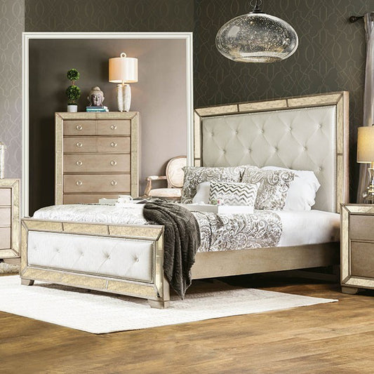 Glam Champagne Queen Bed