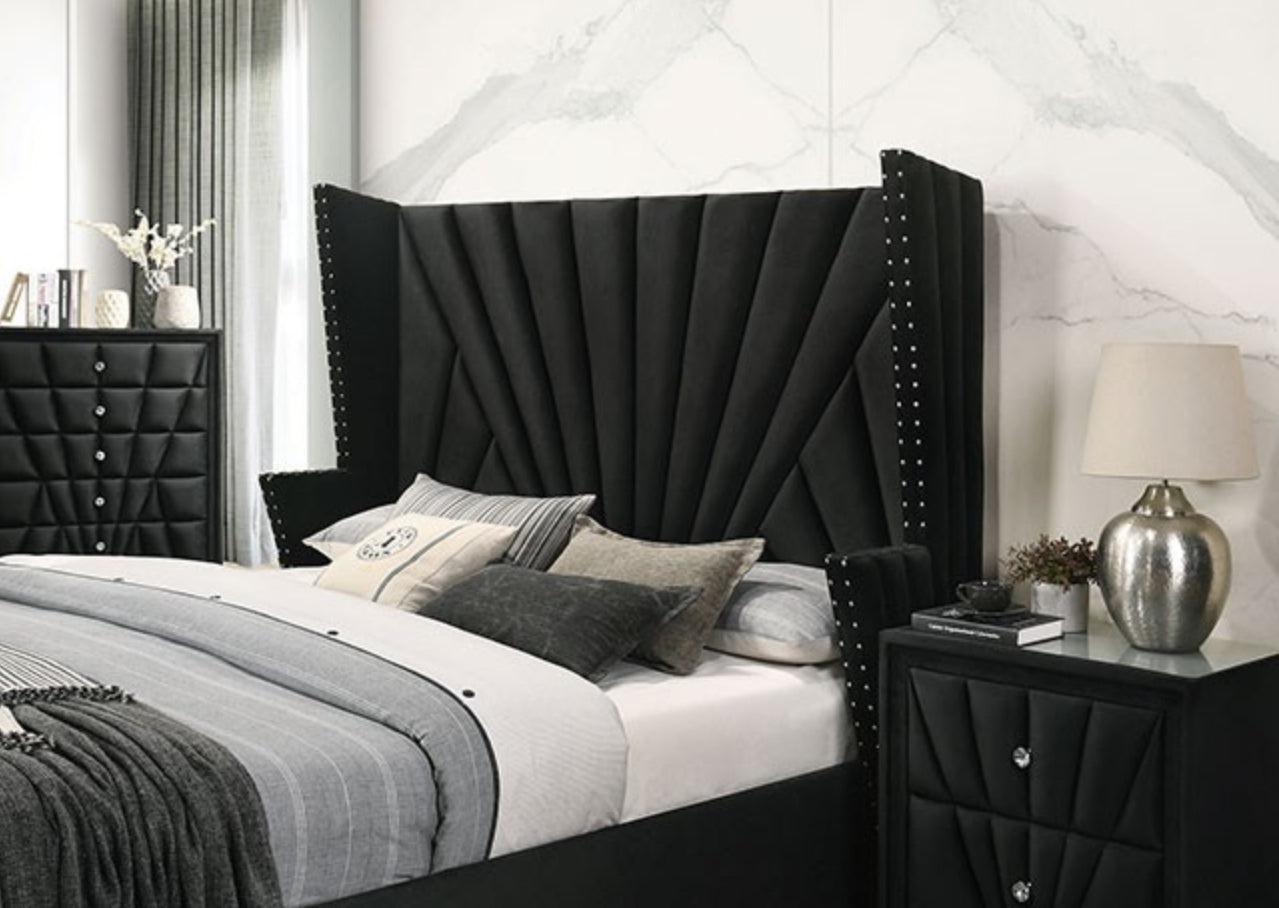 Black Velvet E. King Bed