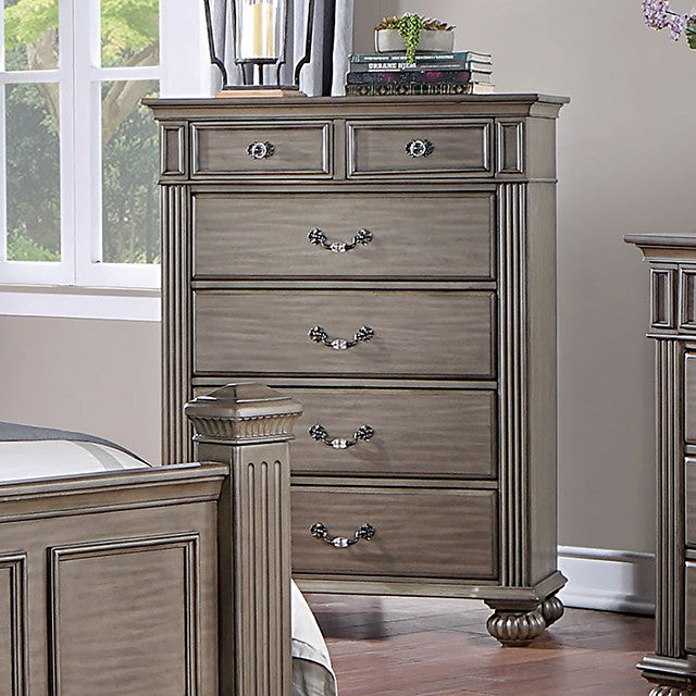 Solid Wood Gray Chest