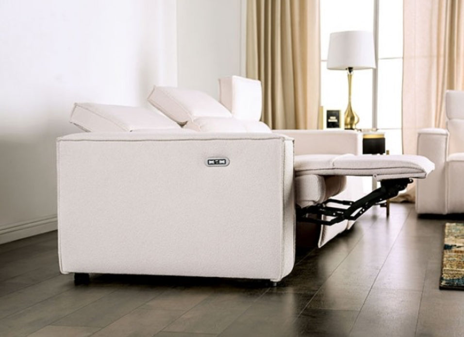 White Modular Design Power Sofa with USB Port