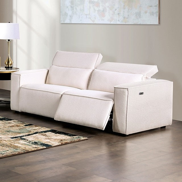 White Modular Design Power Sofa and Love Seat with USB Port