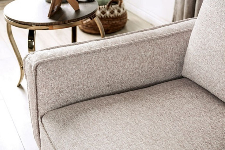 Light Brown Ash Wood Trim Sofa