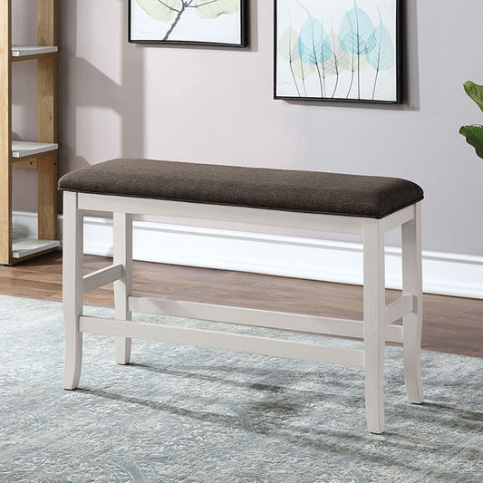 Off-White/ Dark Gray Counter Height Bench